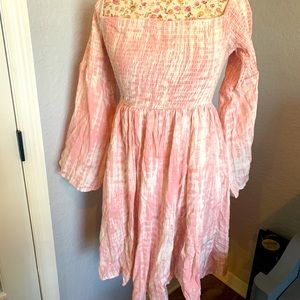 Torrid off the shoulder light pink tie dye dress